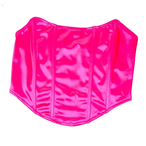 HP!✨Neon pink strapless boned corset top - Picture 3 of 10